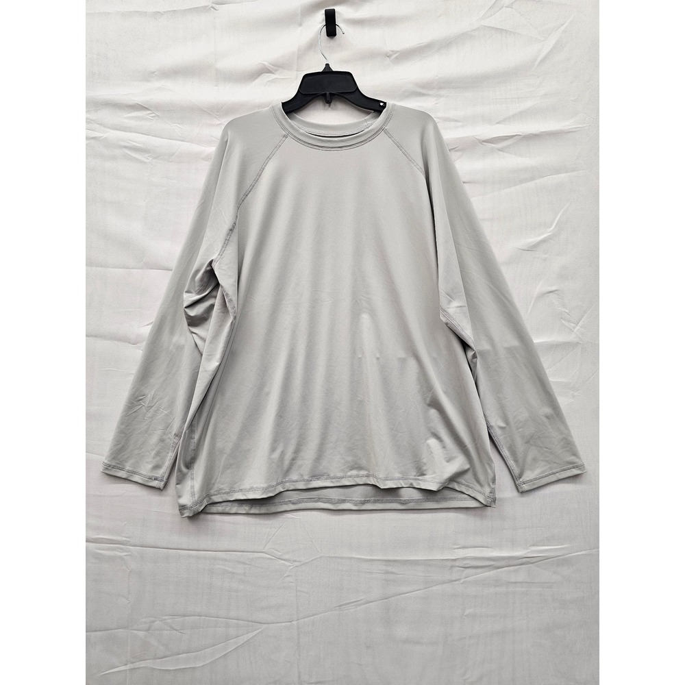 Goodfellow & Co Mens XXL Slim Fit Long Sleeve Rashguard Light Gray UV Protection